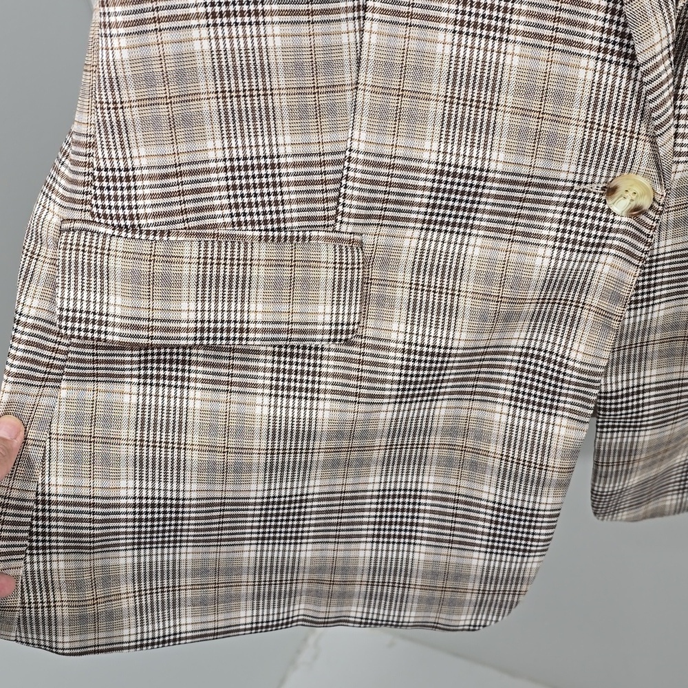 New Unbranded Brown Plaid Blazer Jacket - Size XXL - Picture 9 of 17